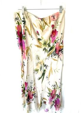 Adrianna Papell Vintage Silk Floral Maxi Skirt Size 18W
